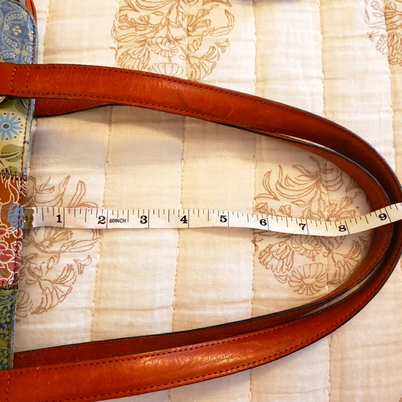 EUC set of Vintage Fossil leather patchwork shoulder bag and wallet - Picture 14 of 16